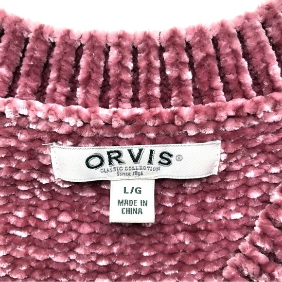 Orvis Chenille Long Chunky Knit Sweater Rose Pink - Picture 8 of 14